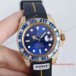 Copy Rolex Submariner Date Watch 40mm - Blue Diamond Bezel